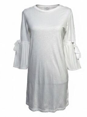 Topshop White Tunic Tie Sleeve Top Womens size 2